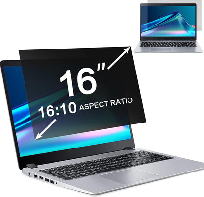 ZOEGAA 14 Inch Laptop Privacy Screen Filter, for 16:10 Widescreen Monitors -Dell HP Acer Samsung Lenovo ASUS Toshiba, Removable Privacy Screen Anti-Peeping, Anti Blue Light Blocking and Anti Glare