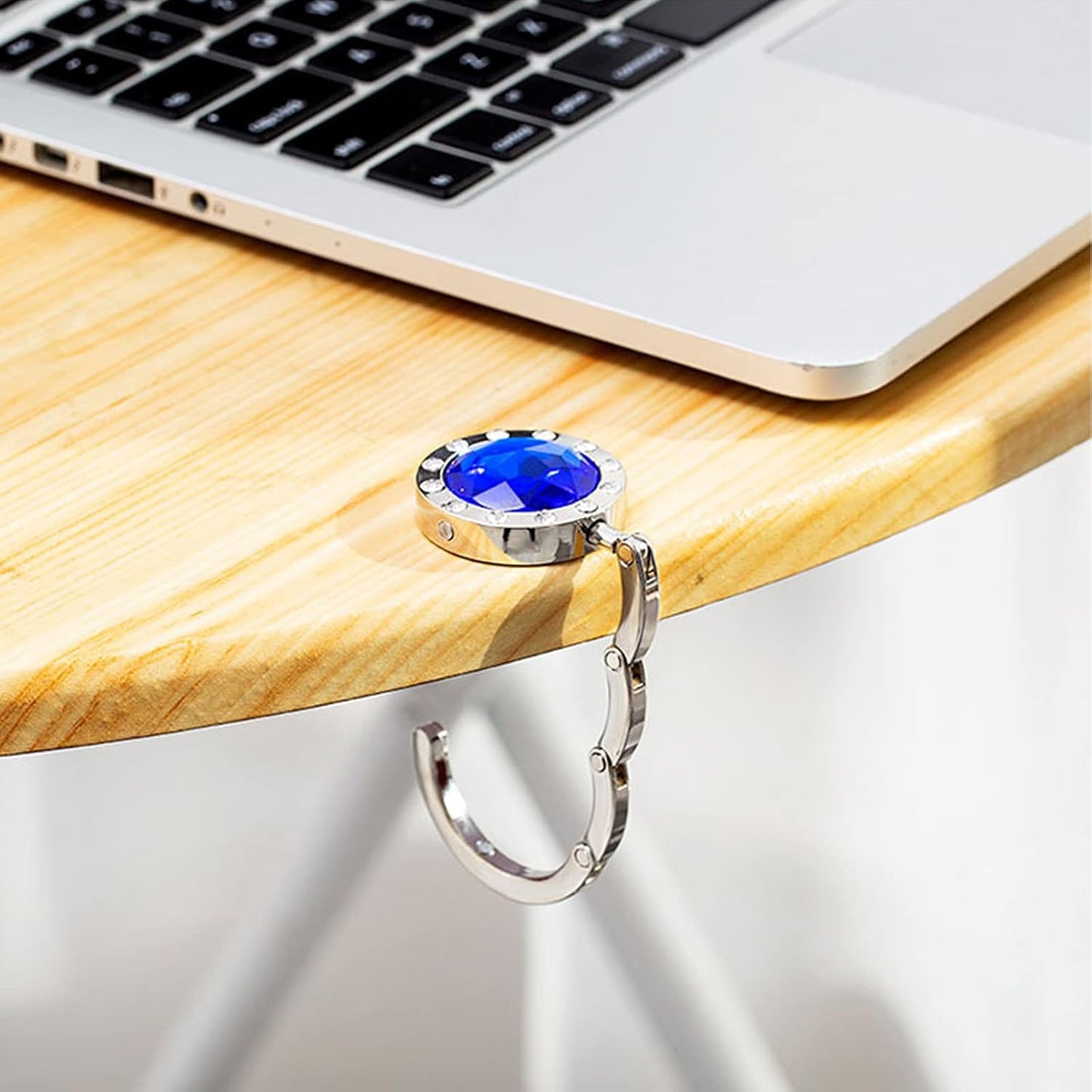 6 PCS Portable Handbag Hooks for Tables, Purse Bag Hanger Folding Holder Hook, Crystal Alloy Magic Hooks (6 Colors)