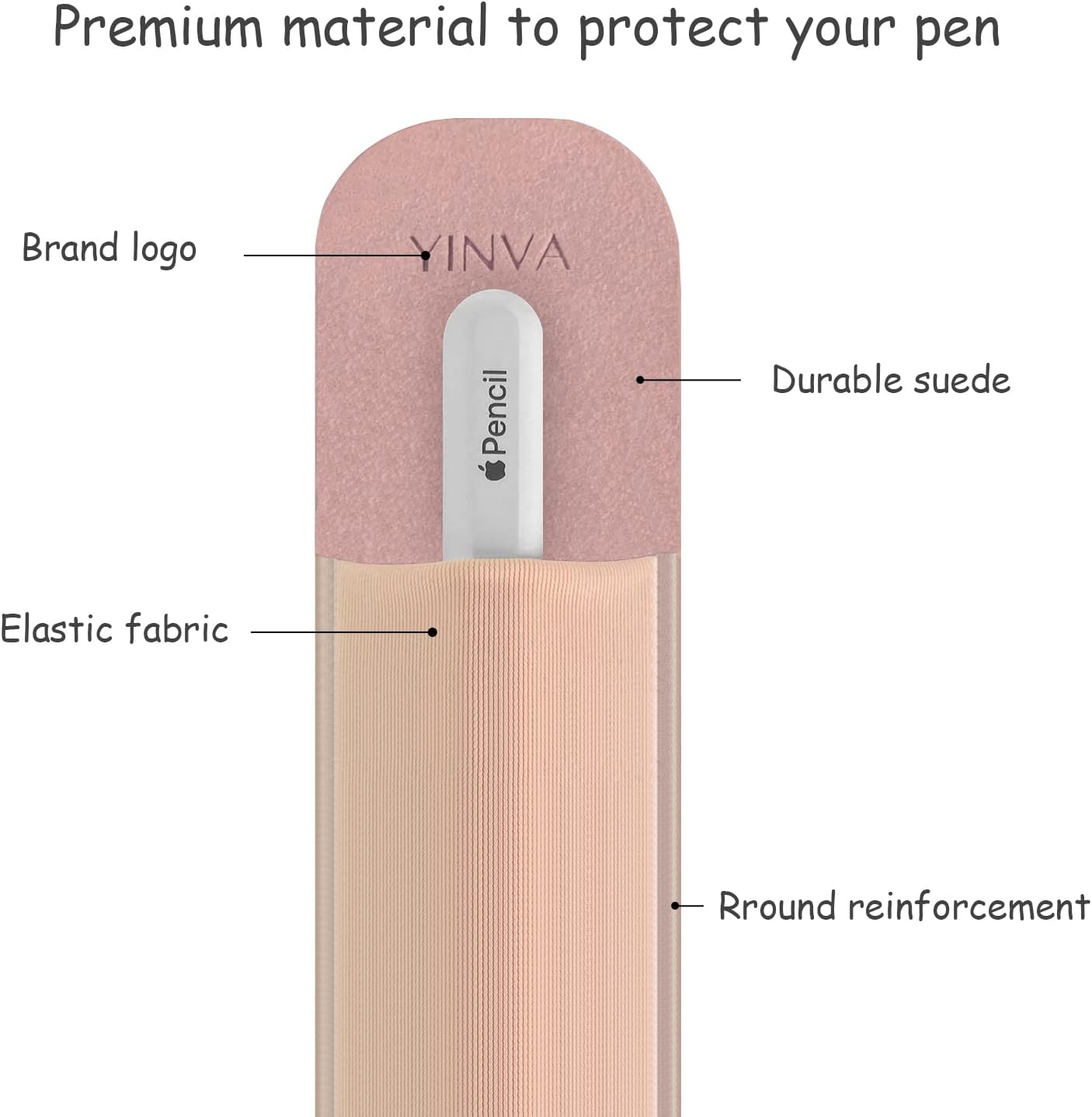 YINVA Pencil Holder Compatible with Apple Pencil 2nd Generation and 1st Gen, Elastic Sleeves Pencil Pouch Accessories Design for iPad and Stylus (Black)
