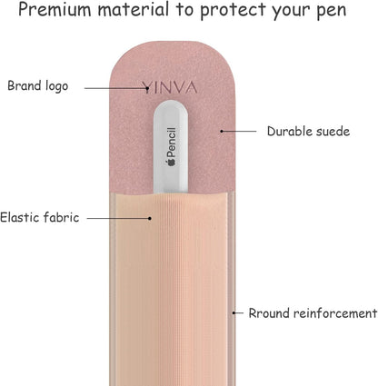 YINVA Pencil Holder Compatible with Apple Pencil 2nd Generation and 1st Gen, Elastic Sleeves Pencil Pouch Accessories Design for iPad and Stylus (Black)