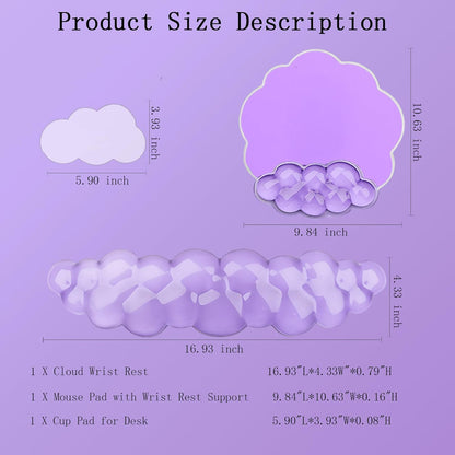 Cloud Keyboard Wrist Rest Dark Green Mouse Pad with Wrist Rest Ergonomic Wrist Pad Memory Foam Non-Slip Wrist Support for Computer Laptop Gaming Home Office Relief Typing Pain Green