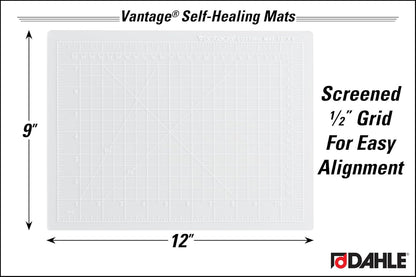 Dahle Vantage 10670 Premium Self-Healing Cutting Mat, 9"x12", 1/2" Grid, 5 Layers for Max Healing, Perfect for Crafts & Sewing, Black