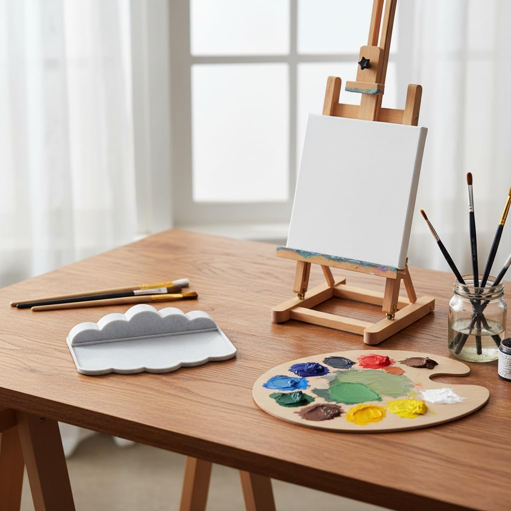 Compact Paint Brush Holder with Drip Tray – Portable Organizer for Artists, Kids & Crafters
