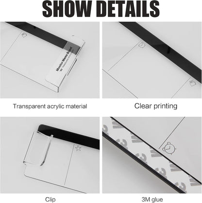 Monitor Memo Board - Multifunction Computer Transparent Side Panel Creative Desktop Easy to Use Suitable for Home Office Left and Right (2pcs)