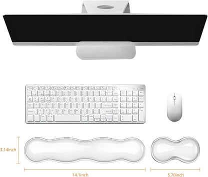 Gel Cloud Keyboard and Mouse Wrist Rest, Cute Wrist Support and Arm Support Keyboard Rest for Keyboard and Mouse Typing Pain Relief，Suitable for Office/Computer/Laptop/Gaming（White）