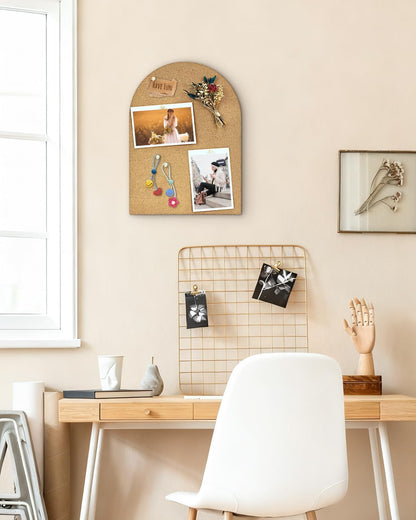 Okydoky 12mm Thick Arch Cork Board, 10.4in x 14.4in Self-Adhesive Pin Board,1 PC for Home Office Décor