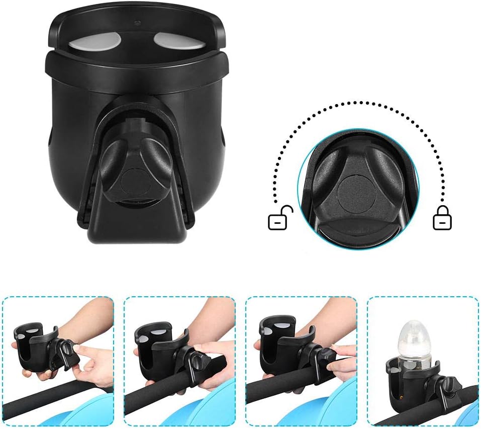 Accmor Stroller Cup Holder, Universal Cup Holder for Uppababy Nuna Doona Strollers, Bottle Drinks Holder for Wheelchair, Walker, Bike, Scooter