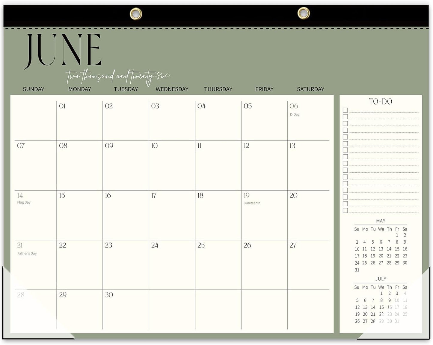 Guasslee Desk Calendar 2026-2027(Jun. 2026 - Dec. 2027), 19-Month School Year Compact Desktop & Wall Calendar, 14" x 11" Thick Paper Monthly Planner for Small Space, Home Office, Dorm & School