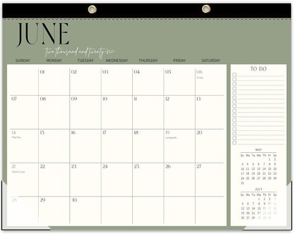 Guasslee Desk Calendar 2026-2027(Jun. 2026 - Dec. 2027), 19-Month School Year Compact Desktop & Wall Calendar, 14" x 11" Thick Paper Monthly Planner for Small Space, Home Office, Dorm & School