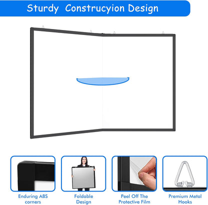 Magnetic White Board Dry Erase Board for Wall，72" x 40" Wall-Mounted Aluminum Frame Marker Board, Foldable Portable Whiteboard with a Long Pen Tray for School, Classroom, Office & Home