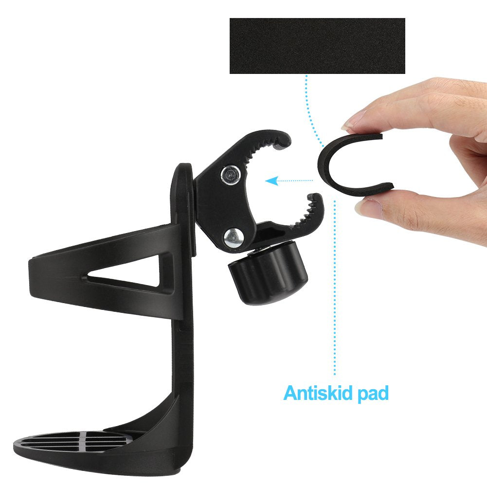 Accmor Stroller Cup Holder, Universal Cup Holder for Uppababy, Nuna, Doona Strollers, Large Bottles 360 ° Rotatable Bottle Holder for Stroller, Wheelchair, Walker, Scooter