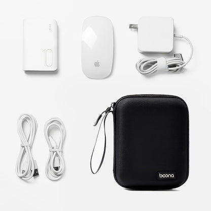 Small Travel Carrying Storage Case, 4.4"x4.4" Charger Organizer, Pouch compatible with MacBook Power Adapter, Laptop Accessories Cables, Cords, USB Drives, Earphones