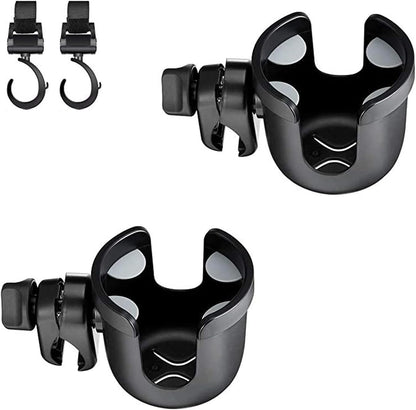 JOYTUTUS Wheelchair Cup Holder, Rollator Cup Holder, 4 Flexible Tabs with Hook Drink Holder for Walker, Scooter, Stroller, Mobility