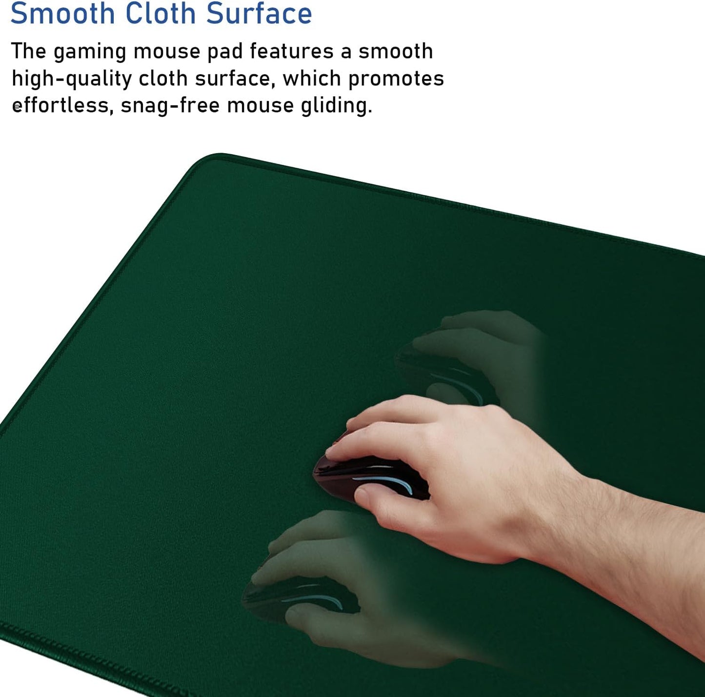 Large Extended Gaming Mouse Pad with Stitched Edges, (31.5X15.7In) Durable Non-Slip Natural Rubber Base, Waterproof Computer Keyboard Pad Mat for Esports Pros/Gamer/Desktop/Office/Home-Black