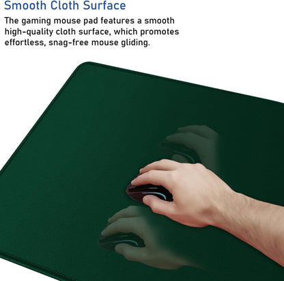 Large Extended Gaming Mouse Pad with Stitched Edges, (31.5X15.7In) Durable Non-Slip Natural Rubber Base, Waterproof Computer Keyboard Pad Mat for Esports Pros/Gamer/Desktop/Office/Home-Black
