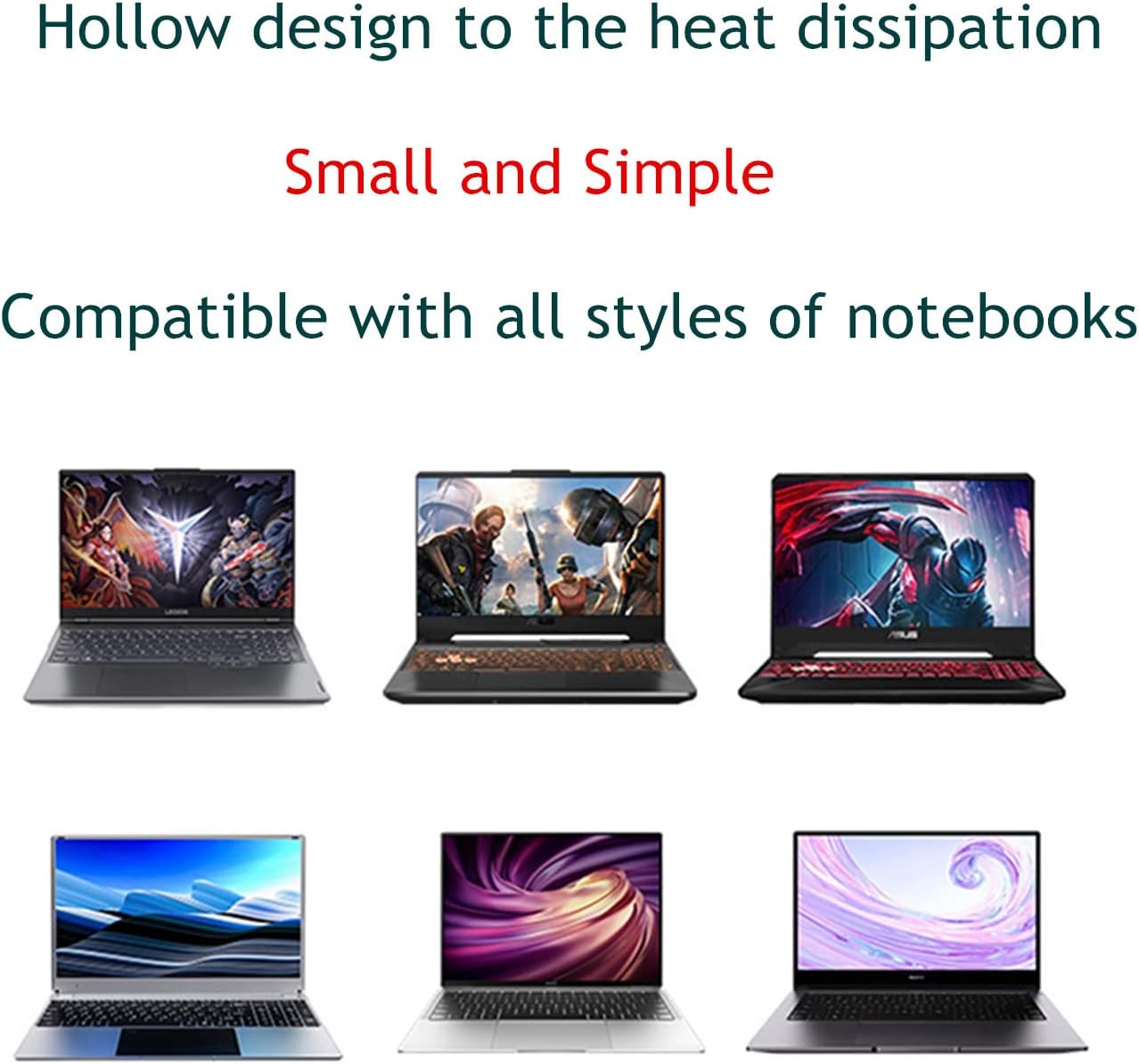 Notebook Stand, Computer Keyboard Bracket Mini Portable Heightened Cooling Stand (Silver)