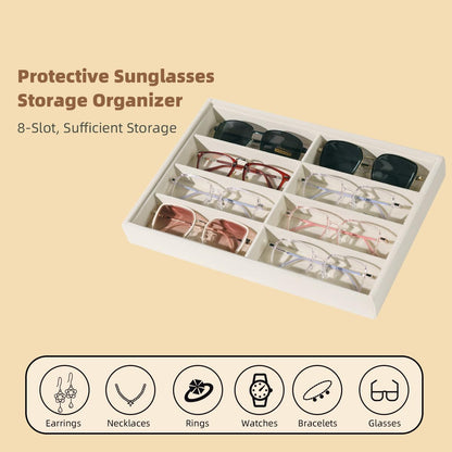 Glasses Holder Box Drawer Sunglass Organizer for Men Clear Storage Case 8 Slot Multiple Reading Glasses Display