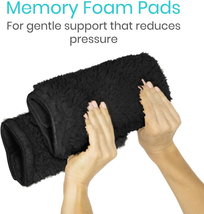 Vive Wheelchair Armrest Pads (2 PCS) - Memory Foam Sheepskin Cushion Accessories for Transport Electric Wheel Chair Arm Rests - for Adults, Seniors, Handicapped - Soft Support for Office Chair