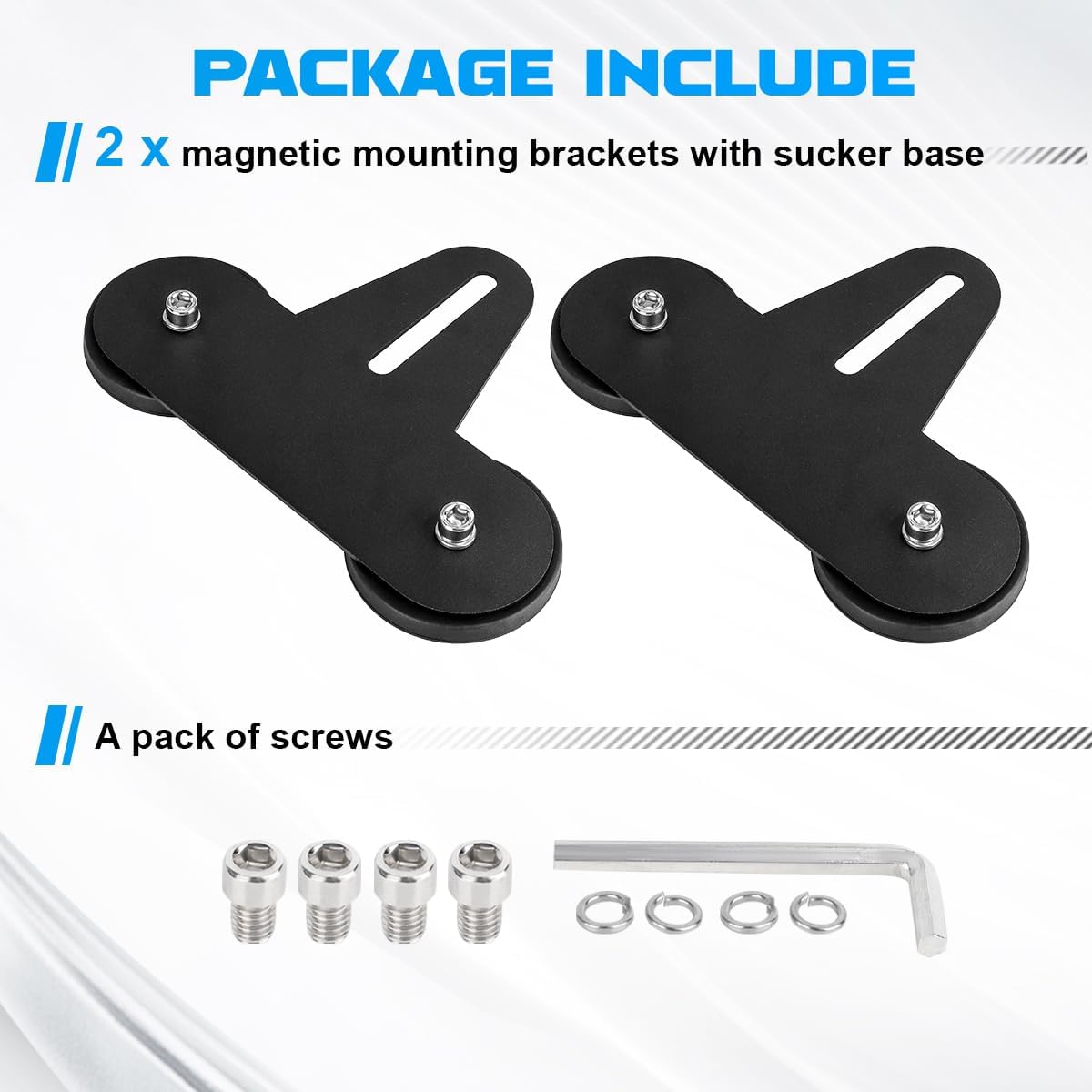 Magnetic Light Bar Mount, Powerful Magnetic Base LED Light Bar Mounting Brackets for Offroad Driving Lighting（2PCS）
