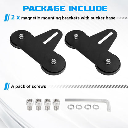 Magnetic Light Bar Mount, Powerful Magnetic Base LED Light Bar Mounting Brackets for Offroad Driving Lighting（2PCS）
