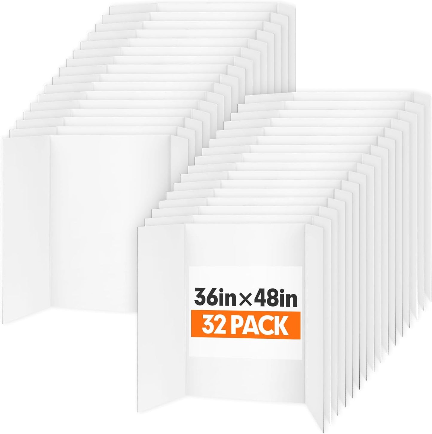 TUXITA Trifold Poster Board,4 Pack 36" x 48" Large White Corrugated Poster Boards,Science Fair Display Boards,Project Boards Perfect for School Projects, Event Displays and Business Presentations