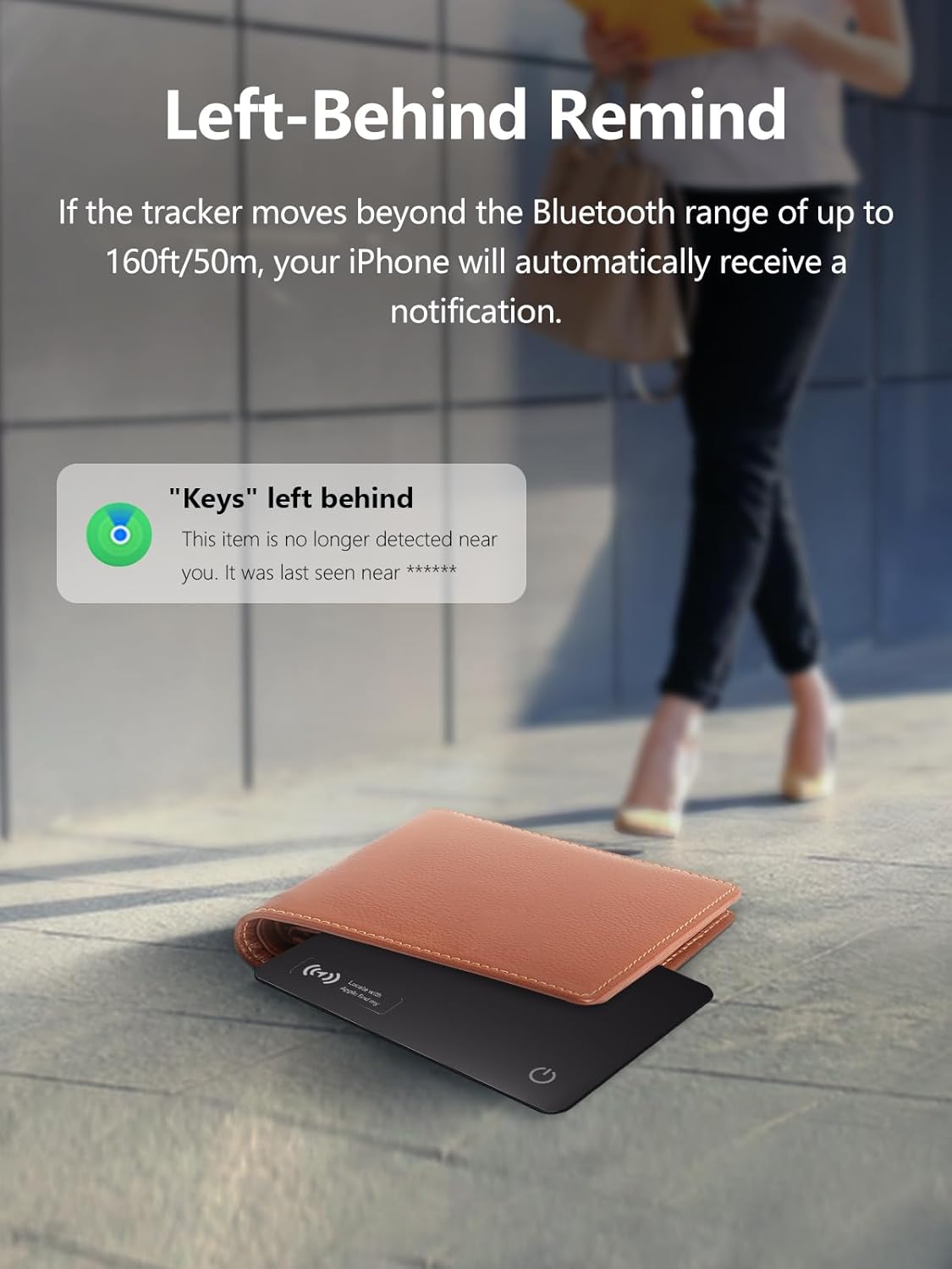 Wallet Tracker Card Work with Apple Find My, Ultra-Slim Rechargeable Tracking Card Credit Card Tracker for Wallet, Luggage, Passport (for iOS, 2 Pack)