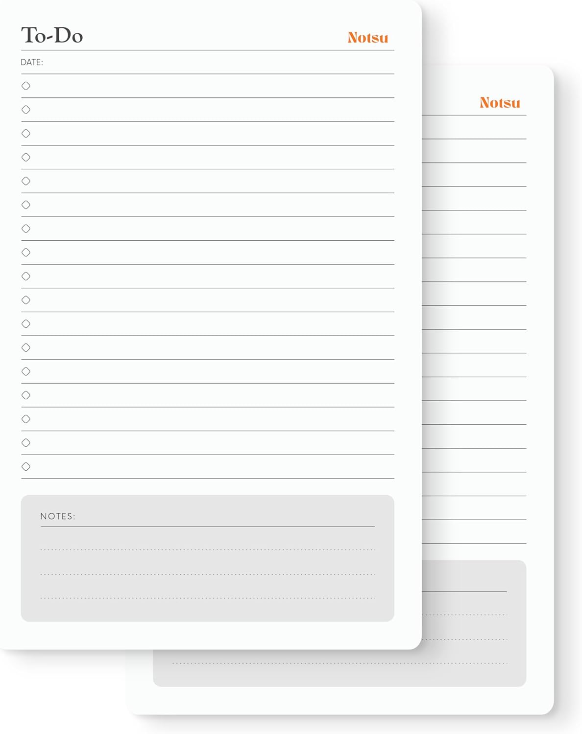 Notsu Dot Grid Desk Notepad 2 Pack | Minimalist Dotted Memo Mouse Pads with Premium Thick Paper, Small 5.5" x 8.5"