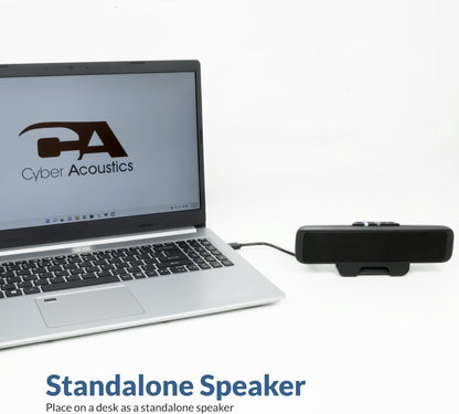Cyber Acoustics USB Speaker Bar with LED Lights (CA-2890GX) – USB Powered Speaker Bar for PC and Mac, Dynamic LED Lights Sync to Music, Clamps to Monitors up to 1.5 Inches, Great for Music and Gaming