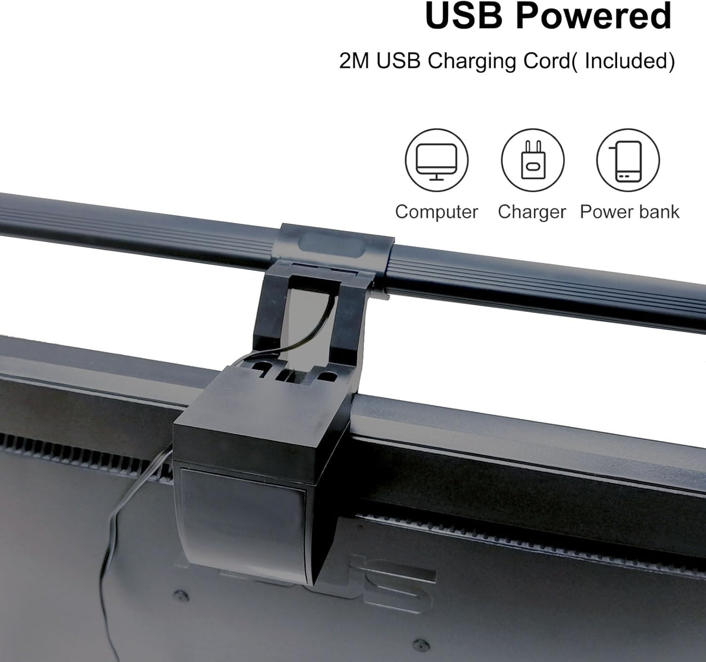 Computer Monitor Lamp, Screen Light Bar Eye Caring, Keyboard Lamp with Clamp/Adjustable Brightness and 3 Color Temperature/No Screen Glare/Space Saving/USB Powered/for Home&Office-40cm