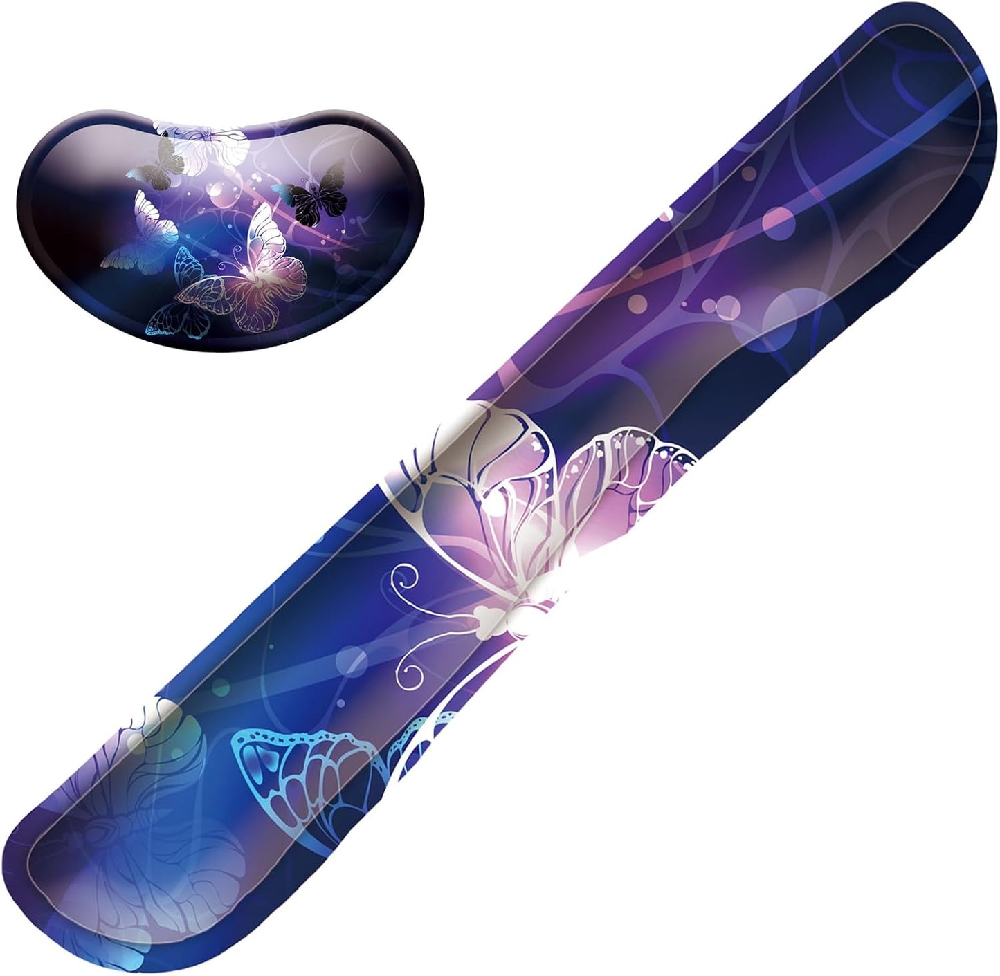 Keyboard Wrist Rest Mouse Wrist Support Set, Memory Foam Wrist Rest Pad for Computer Laptop Keyboard Mouse, Ergonomic Wrist Cushion Support for Typing Pain Relief, Gaming Home Office, Flowers Grass