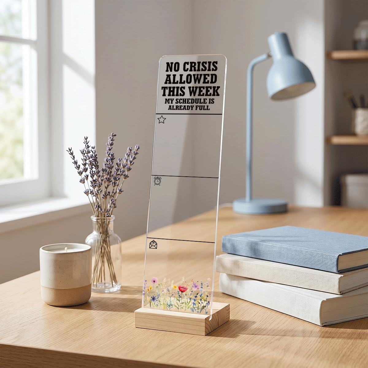 Sticky Note Holder Acrylic Monitor Memo Board Desk Organizers and Accessories Desk Decor Post It Note Holder with 200Pcs Sticky Notes Funny Sarcastic Office Positive Desk Sign