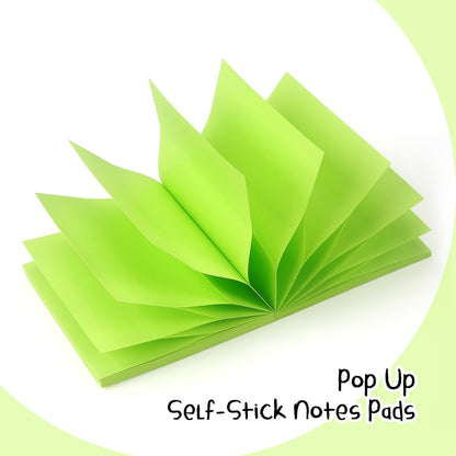 Osboo Sticky Notes 3x3 Pop Up Self-Stick Notes Pads with 6 Bright Colors, Easy to Post for Office, School, Home, 6 Pads/Pack, 100 Sheets/Pad(Pop Up)