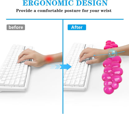Gel Cloud Keyboard and Mouse Wrist Rest, Cute Wrist Support and Arm Support Keyboard Rest for Keyboard and Mouse Typing Pain Relief，Suitable for Office/Computer/Laptop/Gaming（White）
