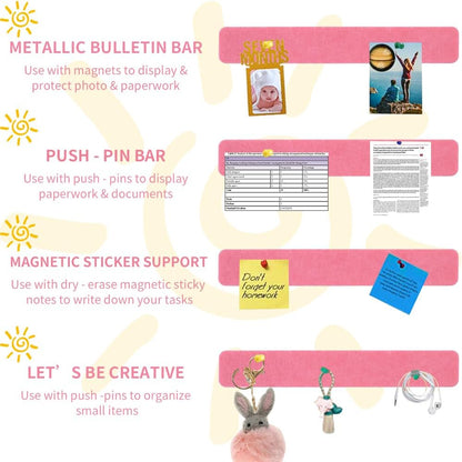 Vuzvuv Black 28"x16" Large Cork Board with 50 Push Pins & Sticky Notes, Self-Adhesive Bulletin Board for Wall, Felt Pin Vision Board for Paste Notes,Schedules Offices Home