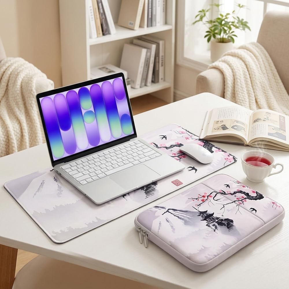 Laptop Sleeve for MacBook Neo/Air/Pro 13 inches A18/M5/M4/M3/M2/M1 Chip 2026-2020 A3404 A3449 A3240 A3113 with 2 Pockets Tablet Bag Case Accessories (Bright Pink)