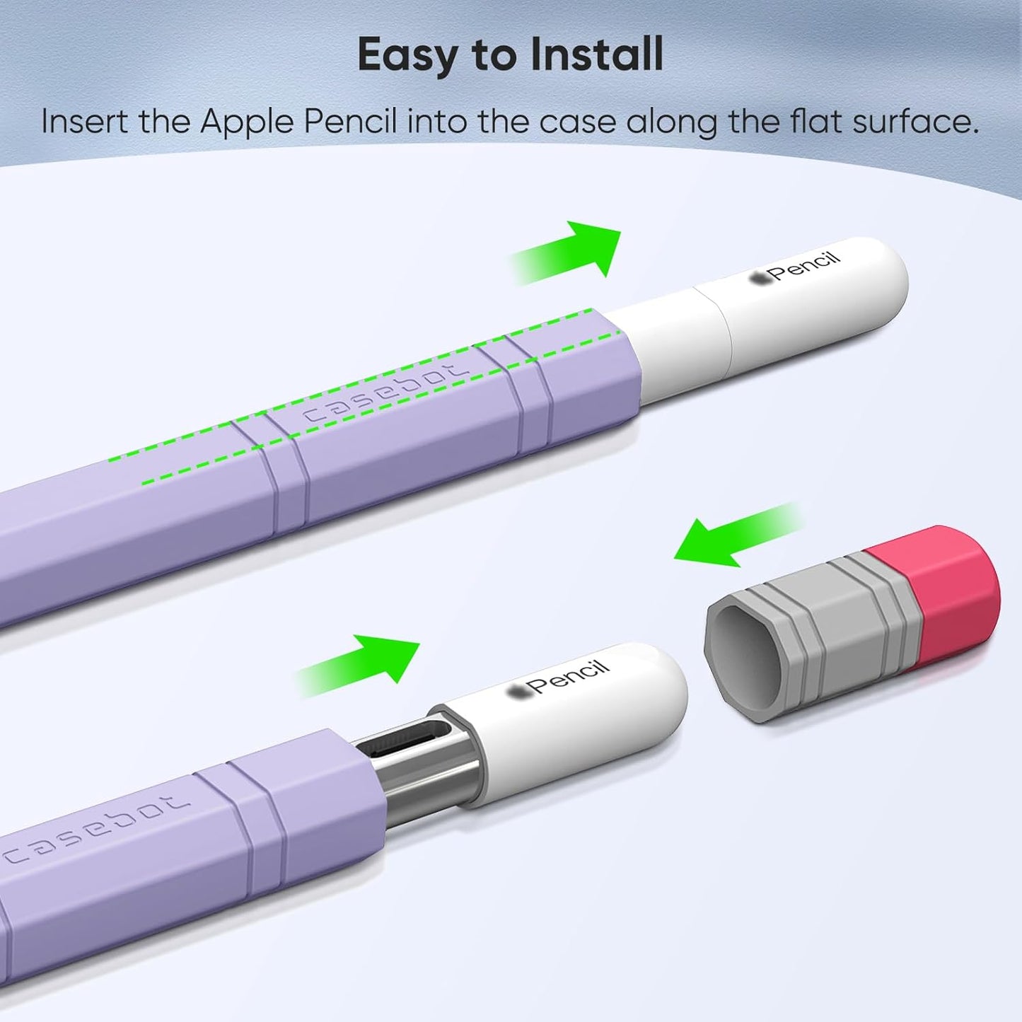 Fintie Silicone Sleeve for Apple Pencil (USB-C), Light Pen Skin Case Cover Soft Protective Anti-Slip Pencil Grip Holder, Supports Magnetic Attachment, Pink