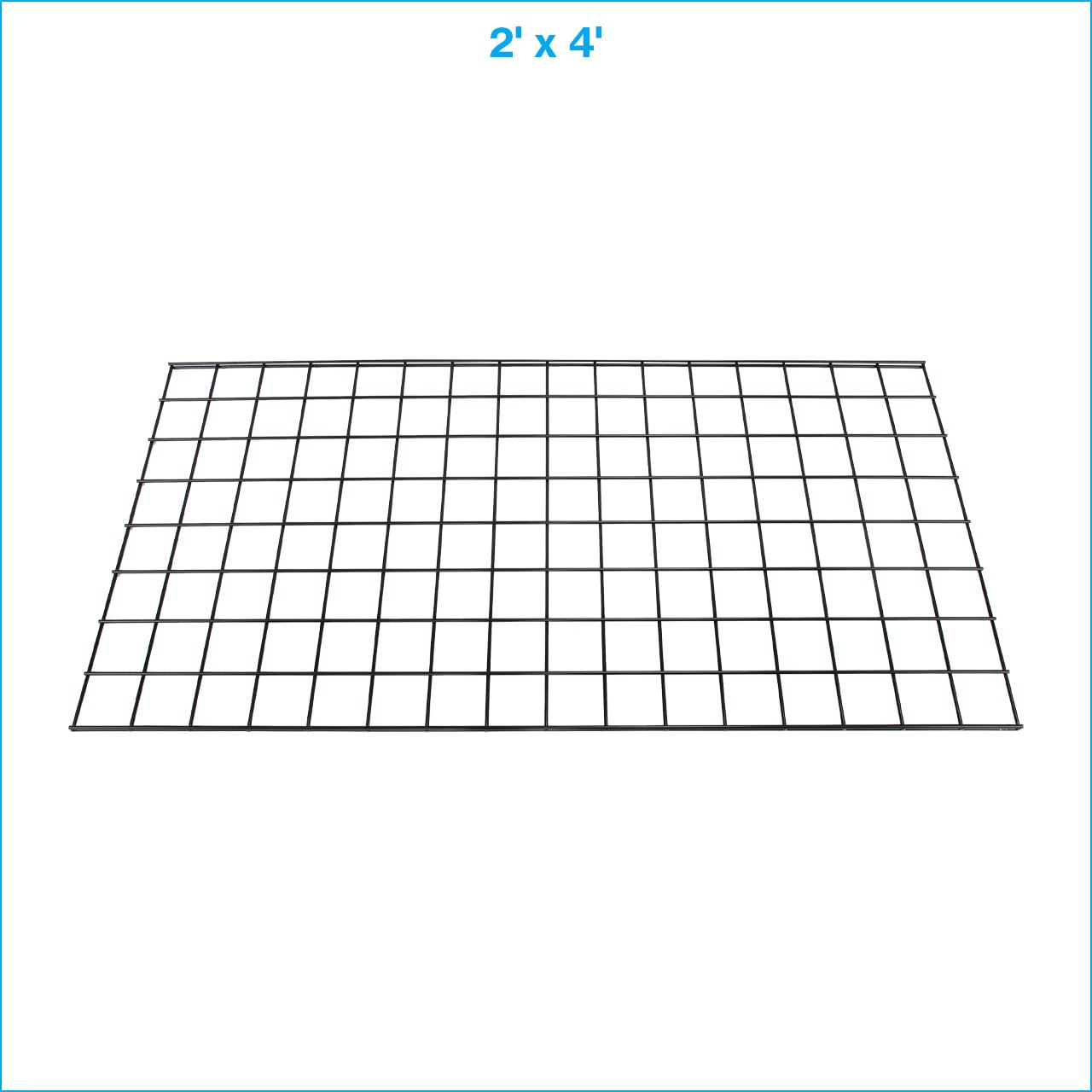 SSWBasics 2' x 4' Wire Grid Panel in Sleek Black - Sturdy Black Grid Wall Panels - Versatile Wire Gridwall Panel for Retail Display, Home Organization, and Wall Panel Decoration - Durable and Stable