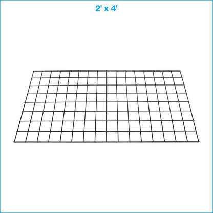 SSWBasics 2' x 4' Wire Grid Panel in Sleek Black - Sturdy Black Grid Wall Panels - Versatile Wire Gridwall Panel for Retail Display, Home Organization, and Wall Panel Decoration - Durable and Stable