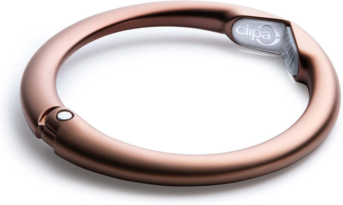 Clipa Bag Hanger - The Ring that Opens Into a Hook, Closes Automatically | Hangs Almost Anywhere in Just 1/2" of Space | Holds 33 lbs | 9 Styles | 3 yr Warranty