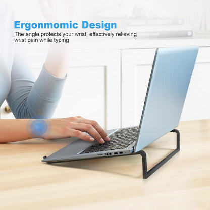 TENOC Foldable Laptop Stand for Desk, Universal Laptop Riser Ventilated Holder Mount Compatible with MacBook, Notebook, ASUS, Acer and More, Silver
