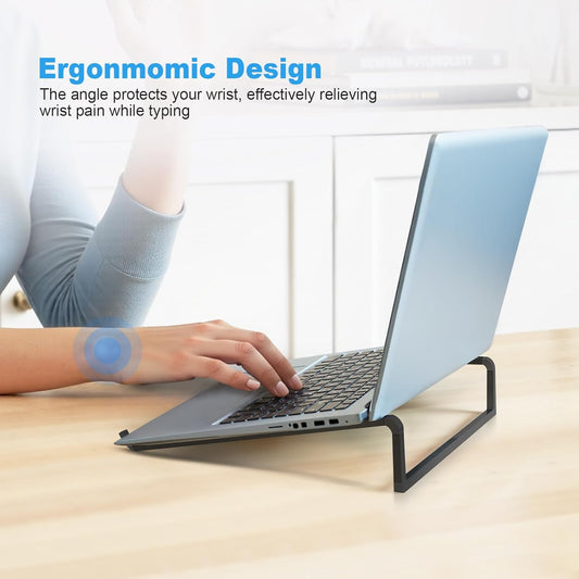 TENOC Foldable Laptop Stand for Desk, Universal Laptop Riser Ventilated Holder Mount Compatible with MacBook, Notebook, ASUS, Acer and More, Silver