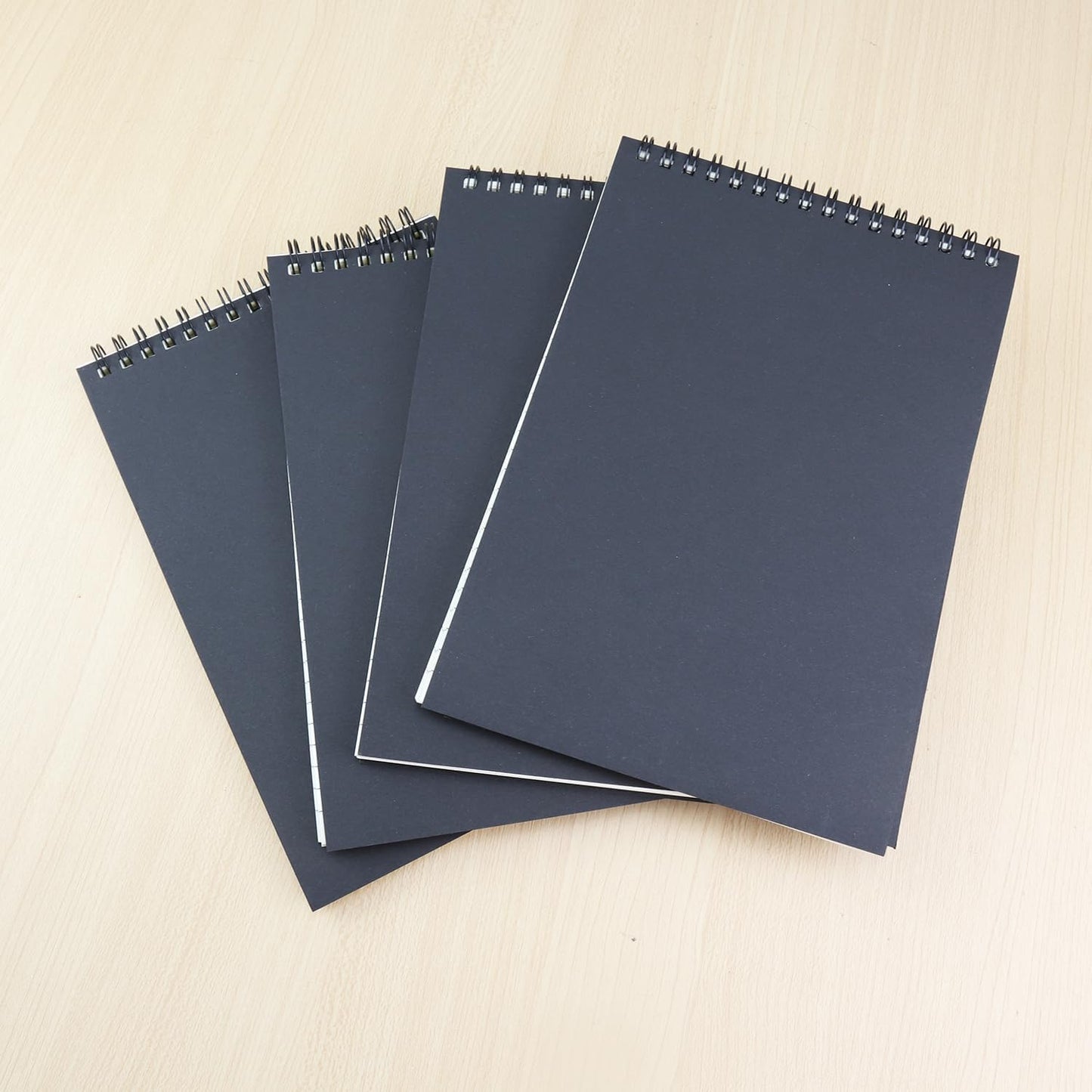4 Pack Graph Paper Notebook, A5 Top Wirebound Grid Spiral Notebook 5.8" x 8.3",60 Sheets,5mm x 5mm Grid Paper,Grid Notepad for Students, Math, Engineering (4 Colors)