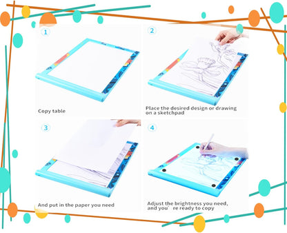 Light Box for Tracing A4,Drawing Pad Dimmable Brightness Indoor or Outdoor for Artists,Drawing,Sketching,Animation and X-ray Viewing (Black)