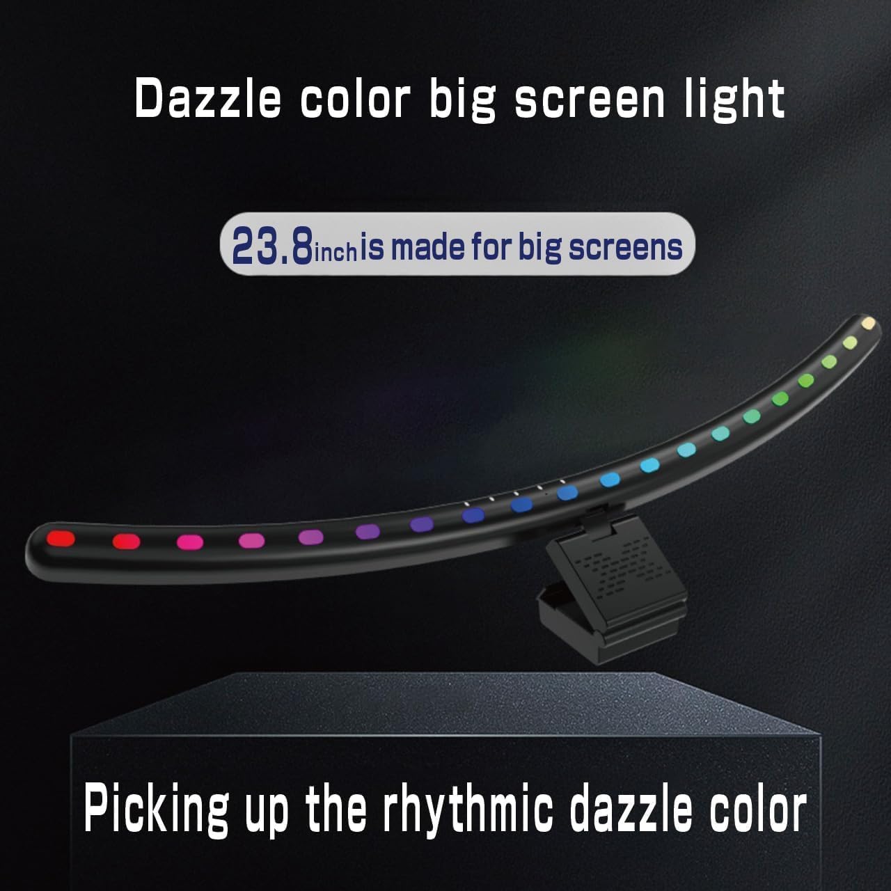 RGB Music Sync Monitor Light Bar for Curved Monitors 24-27 Inch - Touch Control USB Powered Screen Light with Eye Care