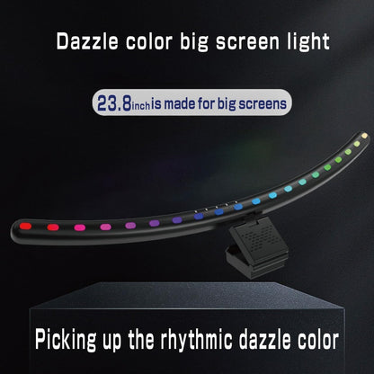 RGB Music Sync Monitor Light Bar for Curved Monitors 24-27 Inch - Touch Control USB Powered Screen Light with Eye Care