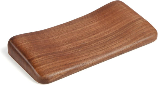 Faluber Ergonomic Walnut Wood Wrist Rest for Mouse - 6.3x3.15 inches/16x8cm, Comfort Support with Non-Slip Pads.