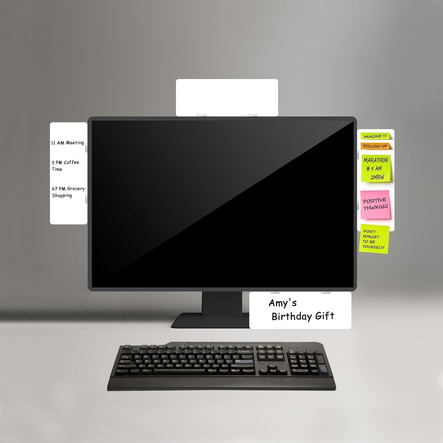 1 pc Dry Erase Monitor Memo Board, Magnetic Dry Erase Multifunction Whiteboard Monitor Side Panel, Desktop Memo Board with a Pen (1)