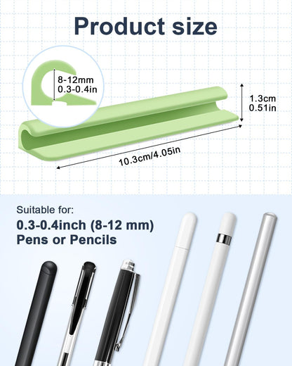 eZAKKA 2PCS Silicone Pencil Holder, Stylus Holder For Stylus Pens,For Most Pens,Pencils,Self-Adhesive Stick To Notebooks,Diary, Desks,Tablet, Black
