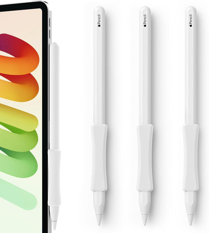 3 Pack iPencil Grips Case Cover Silicone Sleeve Holder Compatible with Apple Pencil (USB-C)&Apple Pencil (2nd Generation),iPad Pro 11 12.9 inch 2018(White, Pink, Purple)