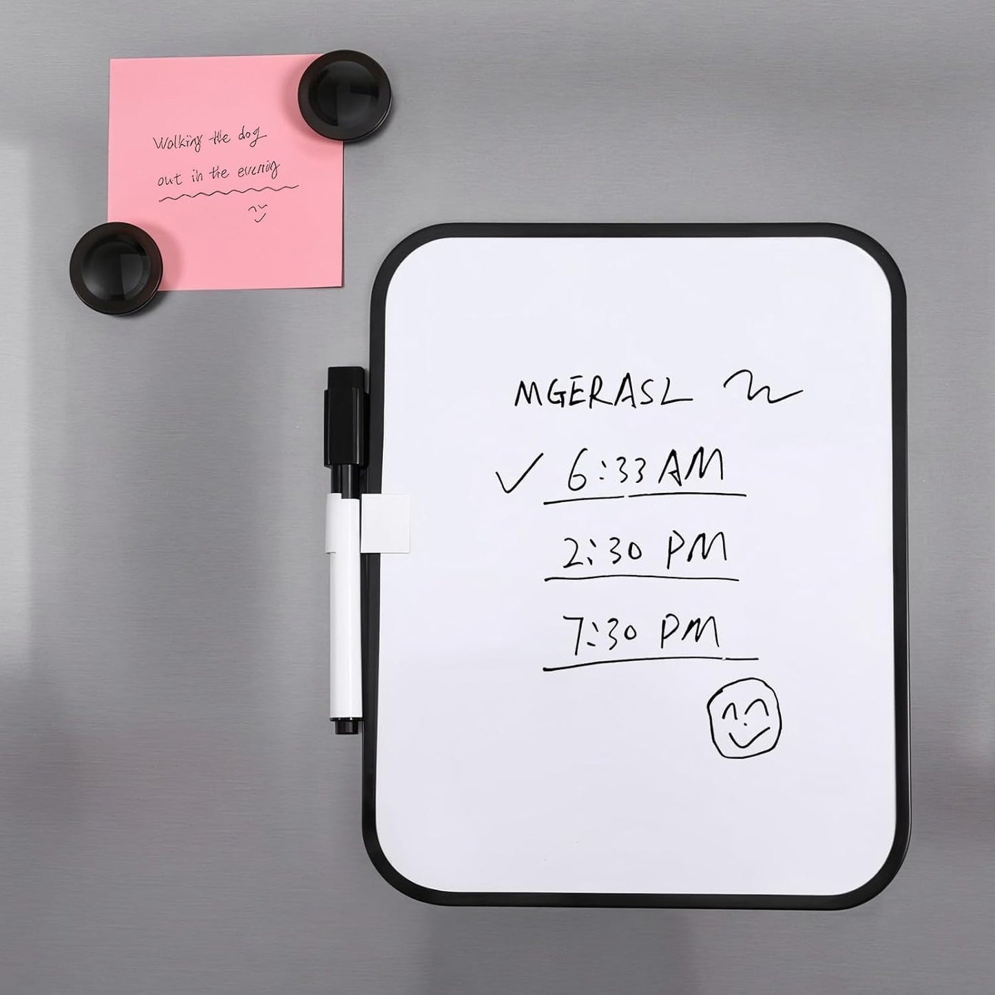 Magnetic Whiteboard with Marker and Magnets, 6" x 8",Small Whiteboard for Classroom, School Locker,Home, Office (Pink)